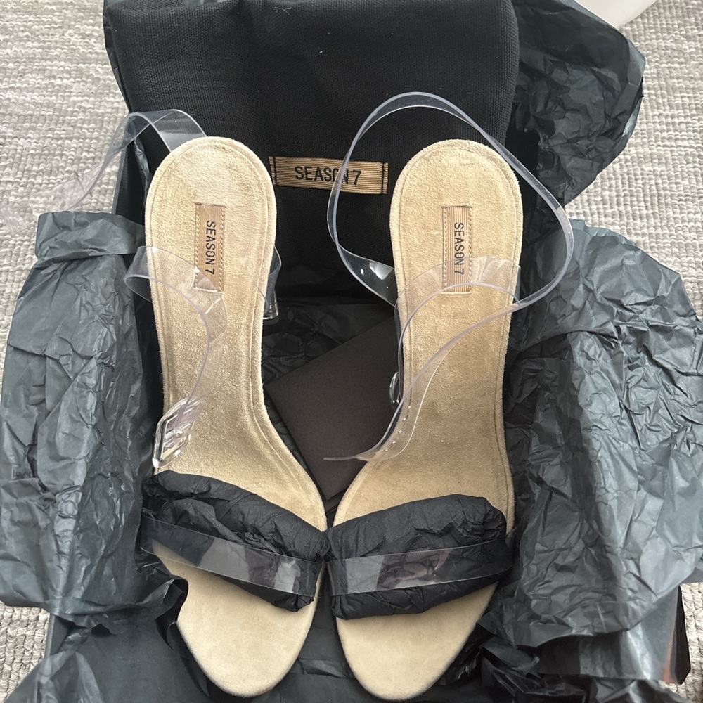 Yeezy Clear Strap Heels - Beige